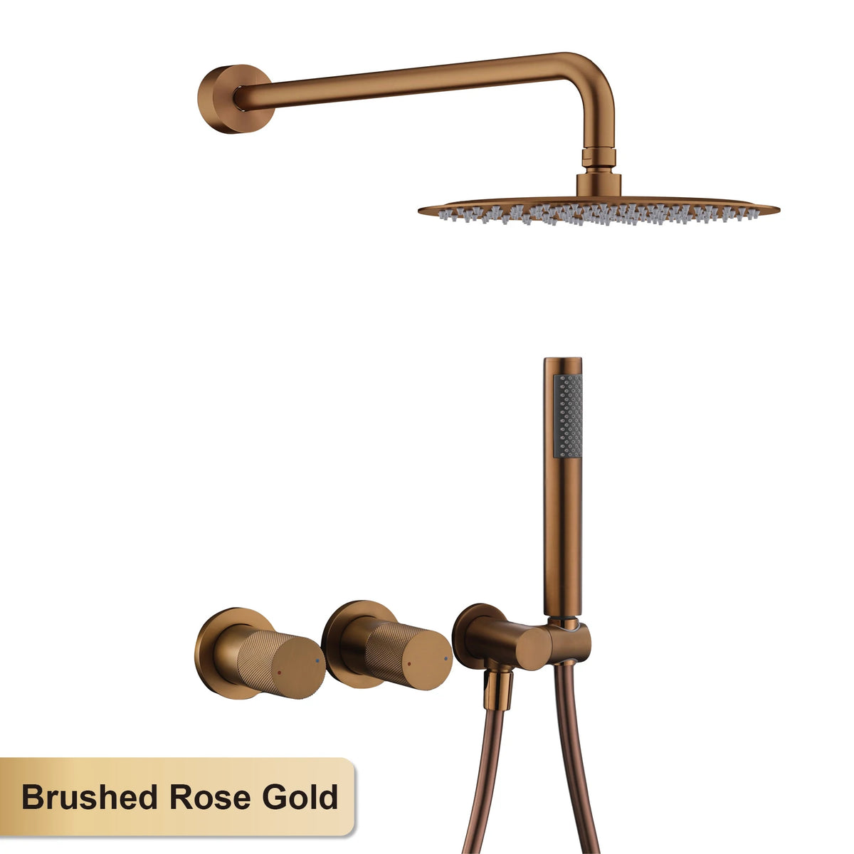 Luxury Bathroom Brass Gun Grey Wall-Mounted Shower System