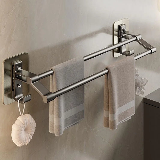 Self-Adhesive Two Layer Towel Holder Bathroom Towel Rack