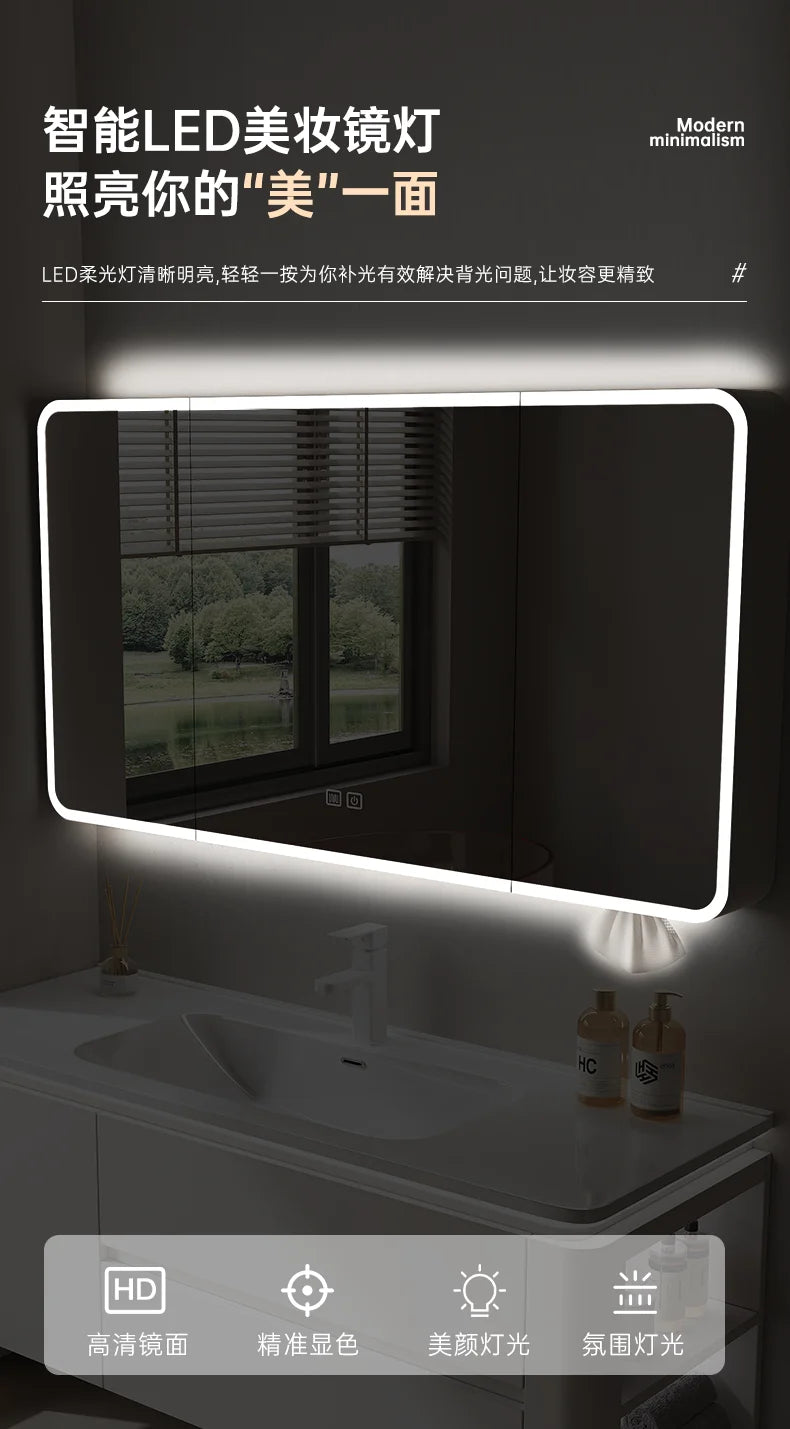 Led Light Ensuite Bathroom Cabinet Basin Designs Mirror
