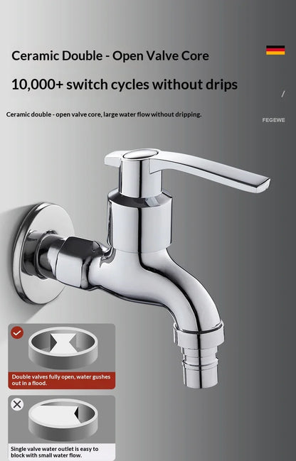 Zinc Alloy Wall Mount G1/2 Cold Water Tap
