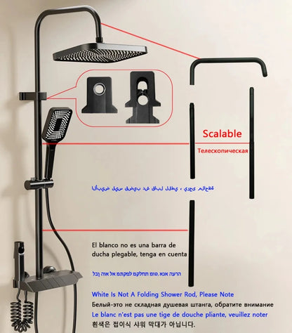 Gray Bathroom Shower Piano Key Abs Anti-Rust Shower