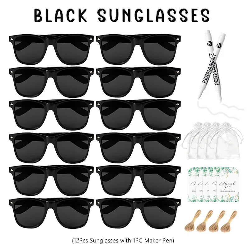 12-100pcs Wedding Sunglasses Guests Heart Shaped Sunglasses