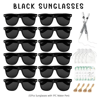 12-100pcs Wedding Sunglasses Guests Heart Shaped Sunglasses