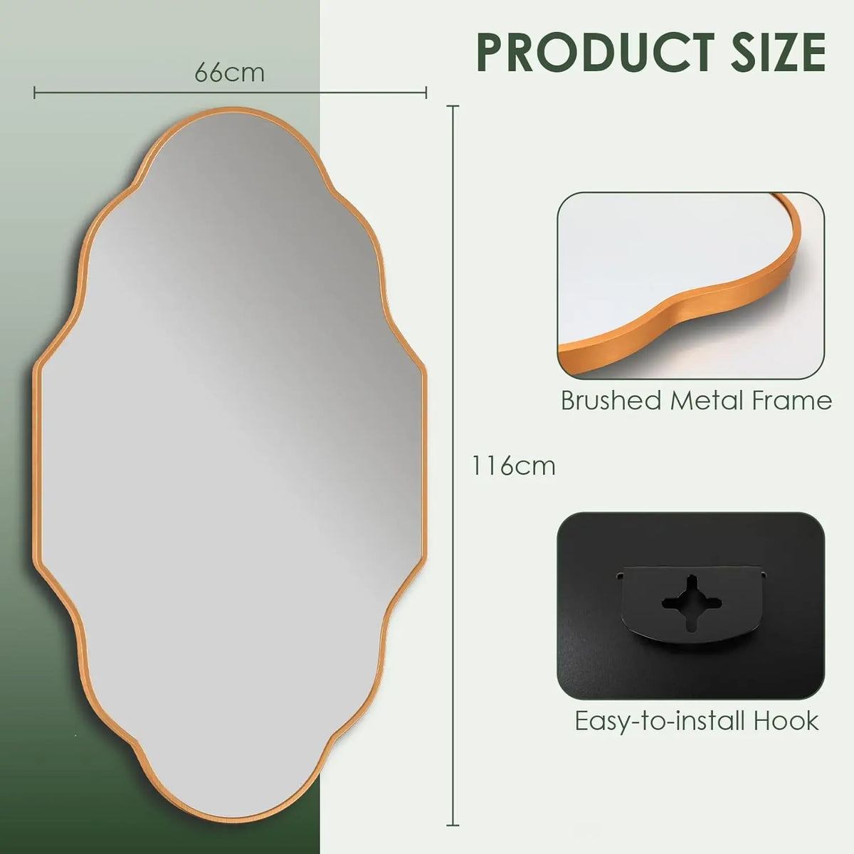 Wall Mirror Decorative Bathroom Mirror Irregular Metal Frame