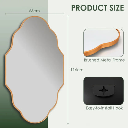 Wall Mirror Decorative Bathroom Mirror Irregular Metal Frame