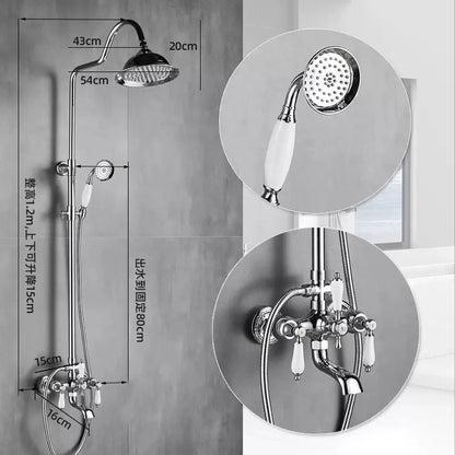 Vintage French Style Dual Handle Tub Faucet Shower