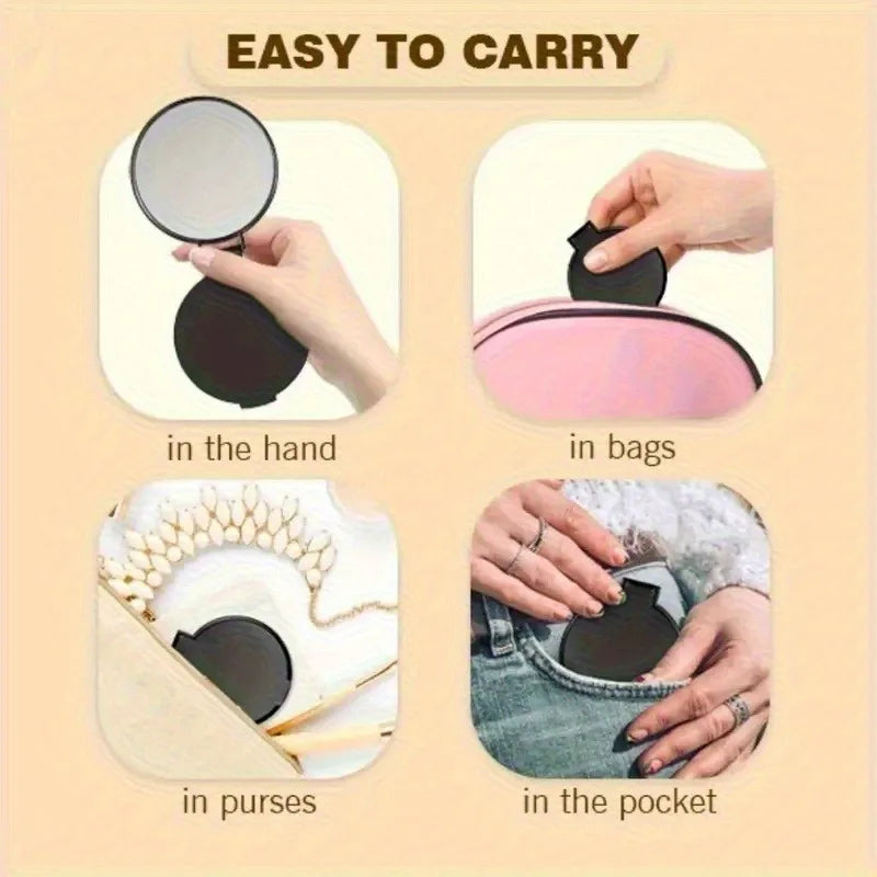 100pcs Mini Folding Makeup Mirror Circular Pocket Mirror