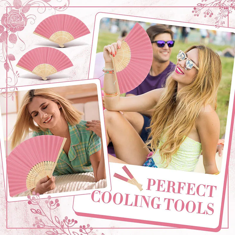 30-120pcs Wedding Hand Fans Folding Fans Guest Paper