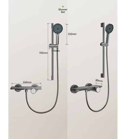 Two Ways Water Outlet Knobbed Bathroom Shower System