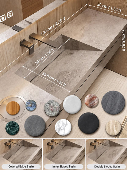 Any Size Custom Luxury Natural Stone Bathroom Vanity