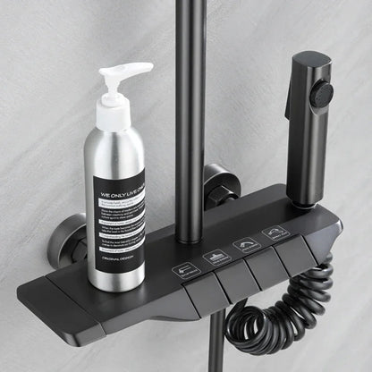 Grey Shower System Bathroom Digital Led Rain Showers