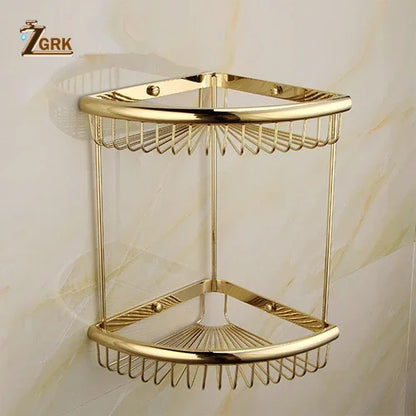 Zgrk Classical Bathroom Hardware Gold Polished Bath Wall-Mounted