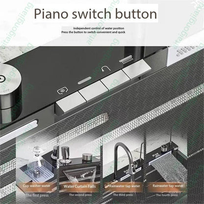 0mm Double Waterfall Sink Embossed Stainless Steel Sink