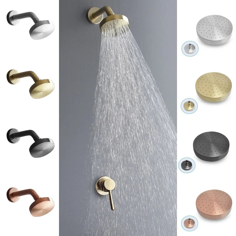 Shower Faucet System Stainless Steel Head Shower Wall