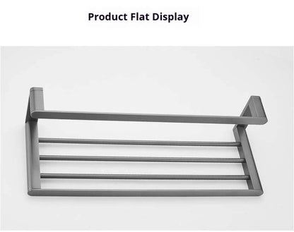 Gunmetal Grey Full Brass Bathroom Storage Towel Rack