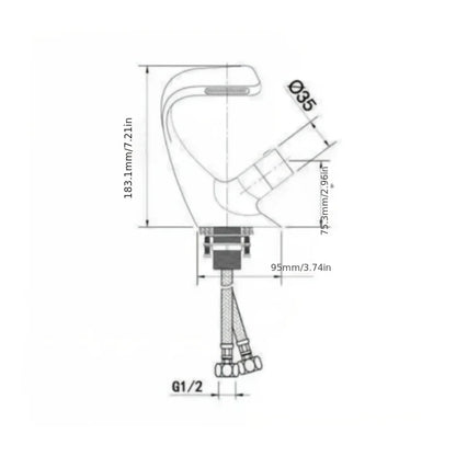 All Copper Black Washbasin Waterfall Faucet Cold Toilet