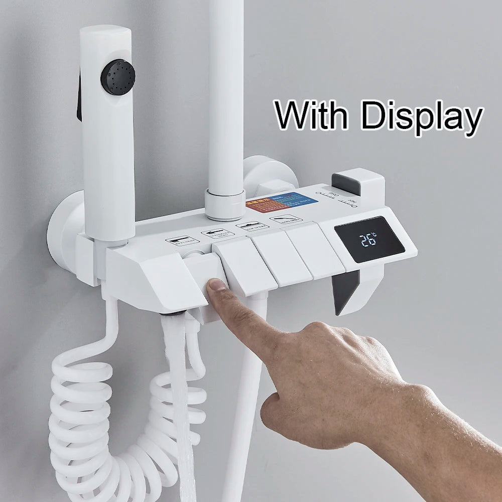 Bathroom Shower Faucet Shower Thermostat Digital Screen Water