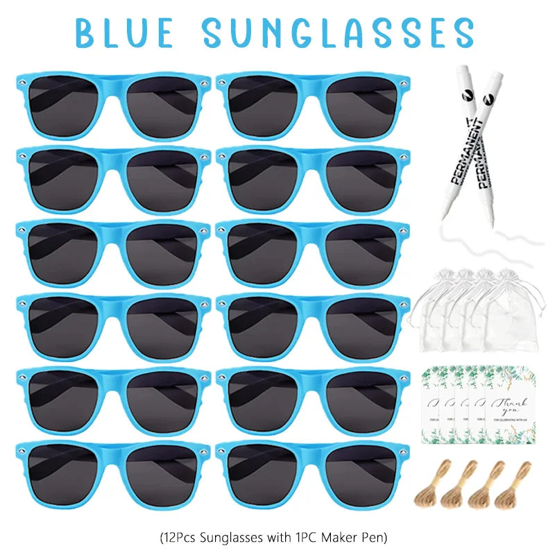 12-100pcs Wedding Sunglasses Guests Heart Shaped Sunglasses