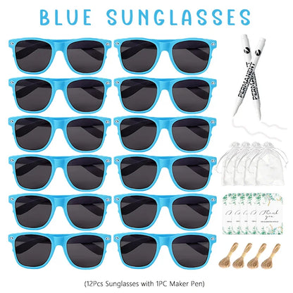 12-100pcs Wedding Sunglasses Guests Heart Shaped Sunglasses