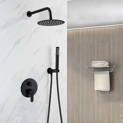 Black Brass Shower System Rain Shower Faucet Bathroom