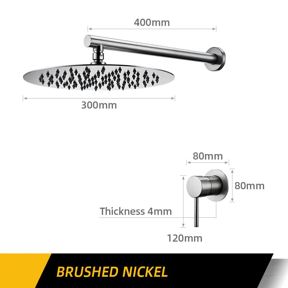 Bathroom Faucet Gunmetal Shower Faucet Wall Mounted 8/10/12