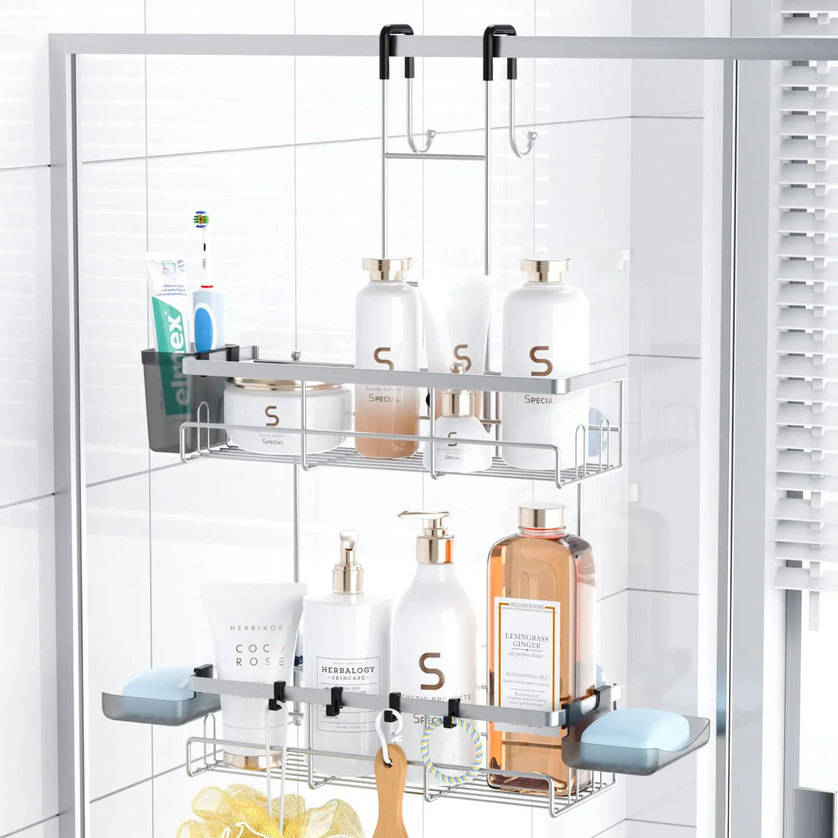 Shower Caddy Adhesive No Drill Bathroom Shower Organizers