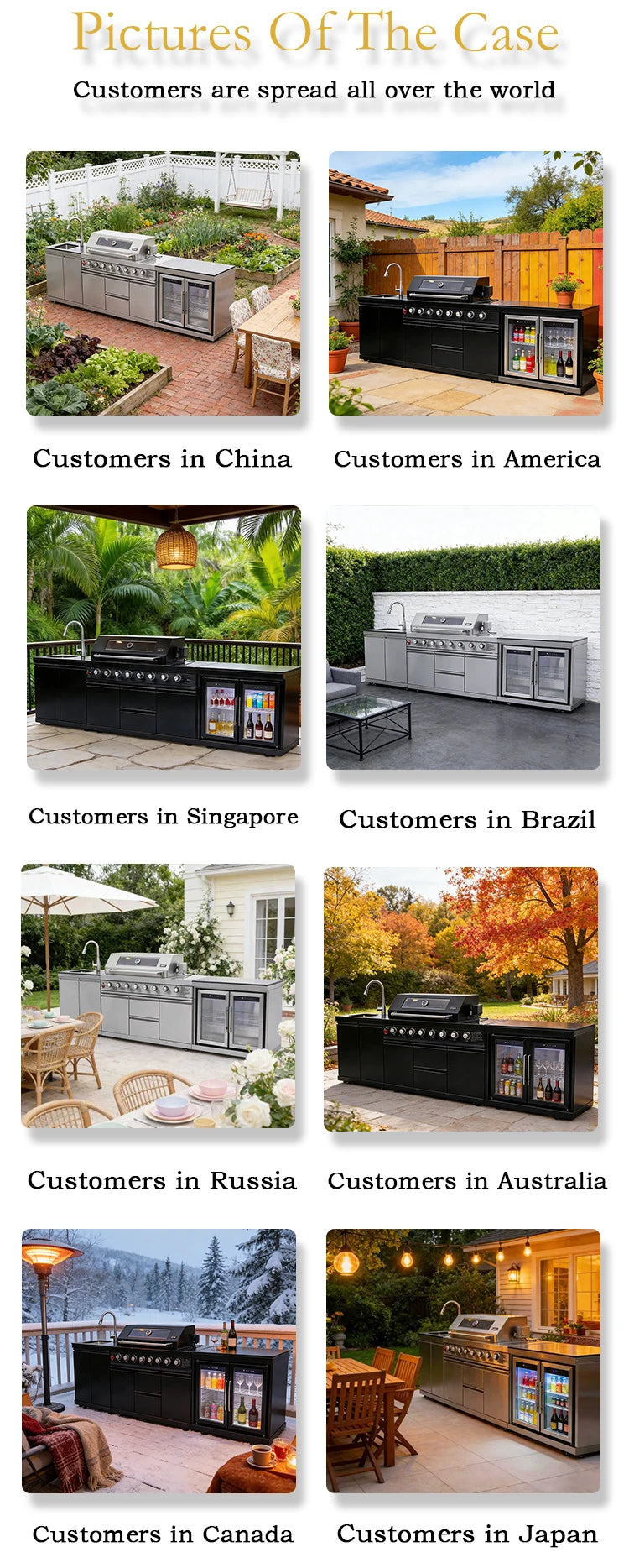 Modern Modular Functional Stainless Steel Outdoor Cabinets Grill