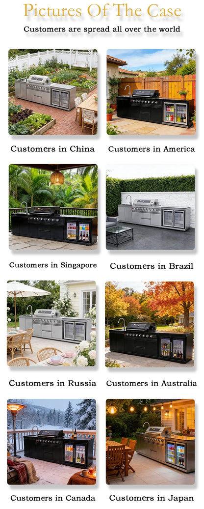 Modern Modular Functional Stainless Steel Outdoor Cabinets Grill