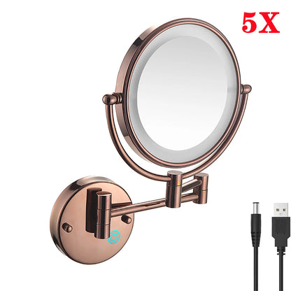 Brushed Gold Led Folding Touch Bathroom Mirrors Of