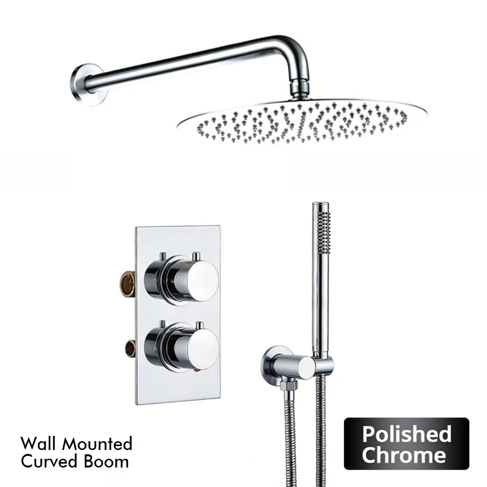 Bathroom Faucet Dial Way Brushed Gold Thermostat Shower
