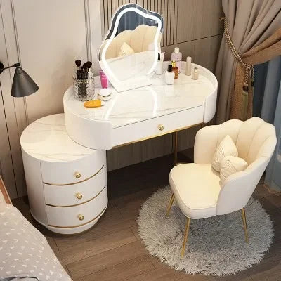 Pink White Vanity Table Women Luxury Nail European