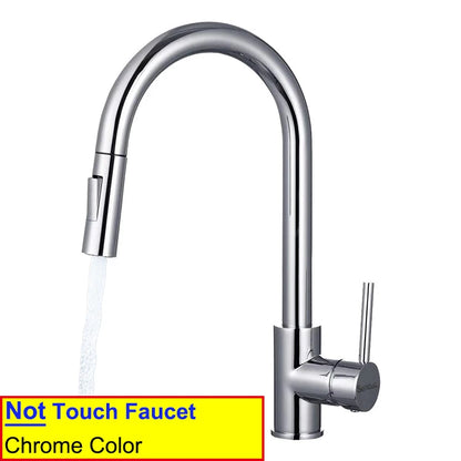 White Touch-On Sink Faucets Pull Down Sprayer Improvement