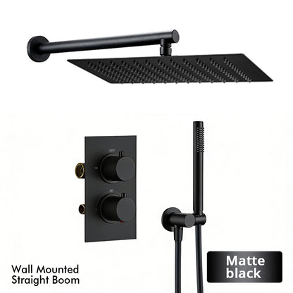 Bathroom Faucet Dial Way Brushed Gold Thermostat Shower