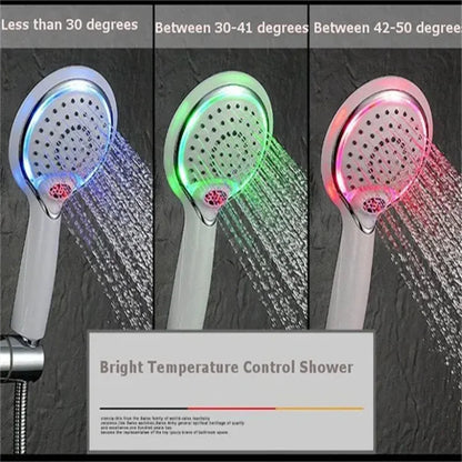 Led Shower Head Digital Display Colors Temperature Controlled