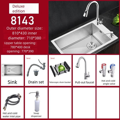 Stainless Steel Sink Narrow Long Model Side Hole