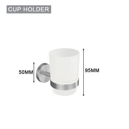 Brushed Nickel Bathroom Wall Mount Bath Shelf Robe