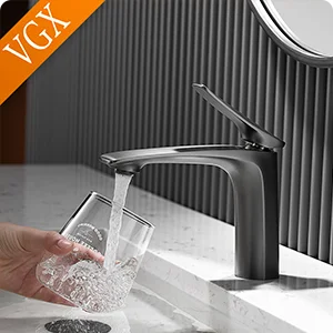 Vgx Brushed Gold Bathroom Faucets Square Basin Mixer