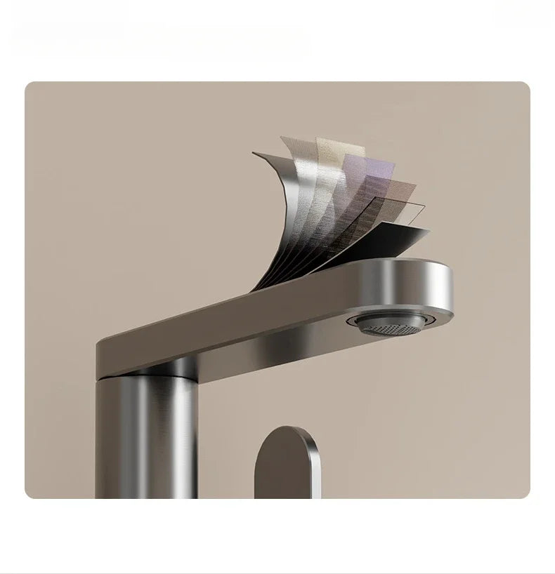 360 Rotation Bathroom Basin Faucet Grey Aluminum Washbasin