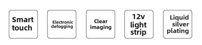 Mirror Round Mirror Wall-Mounted Smart Bathroom Mirror Led