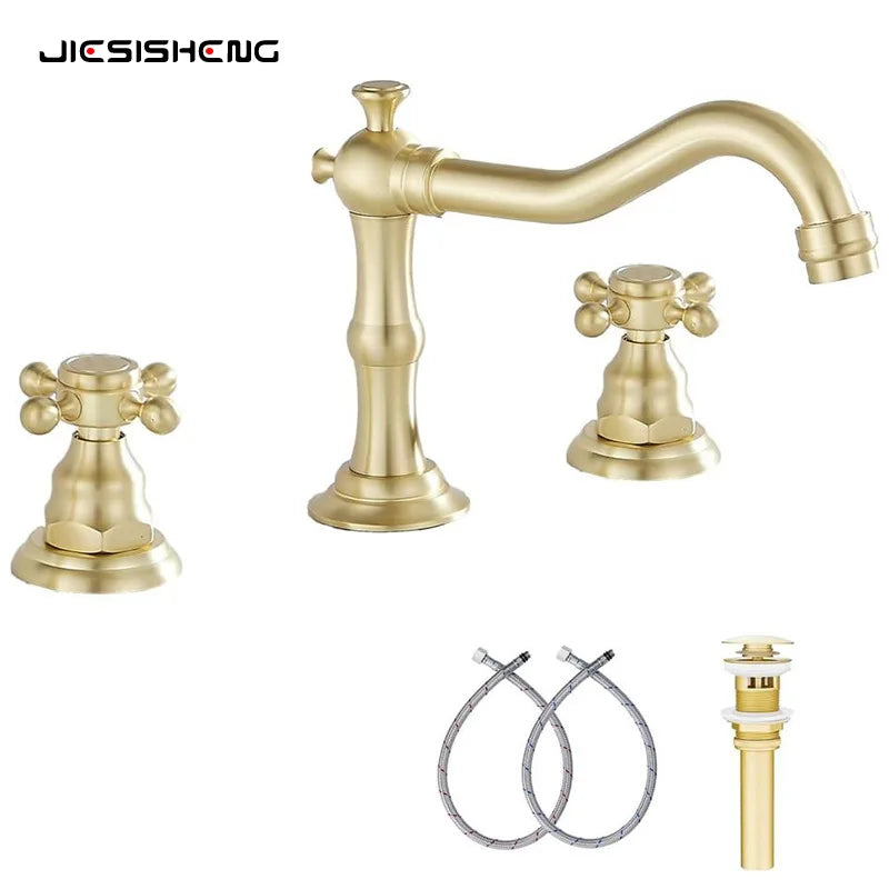 Widespread Bathroom Sink Faucet Hole Deck Mounted Dual