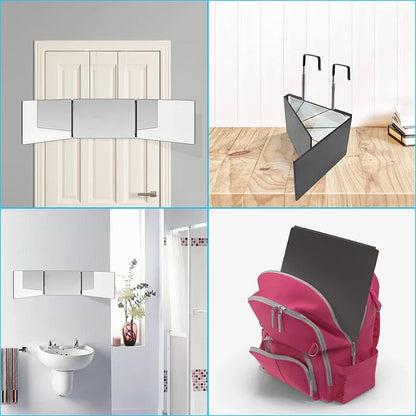 Travel 360 Trifold Vanity Makeup Mirror Height Adjustable