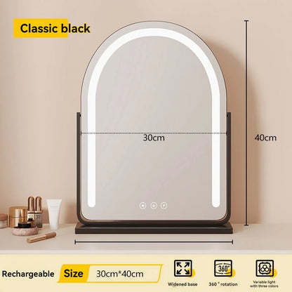 Large Arch-Shaped Makeup Mirror Led Light Desktop Vanity