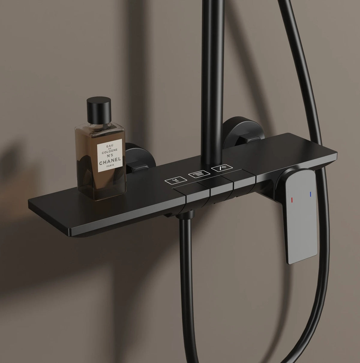 Brushed Rose Gold Piano Bathroom Shower Brass Cold