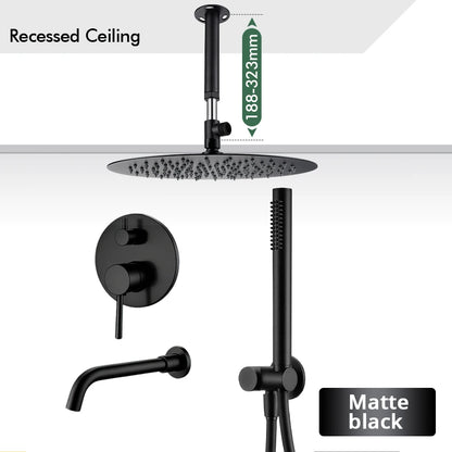 Bathroom Faucet Shower Mixer Tap Spout Black Solid