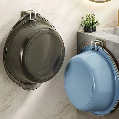1/2/4/6pcs Stainless Steel Washbasin Hook Punch-Free Bathroom