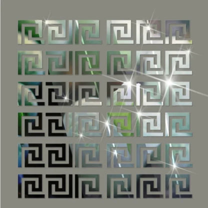 10x10cm Building Border Acrylic Wall Mirror Sticker Wall