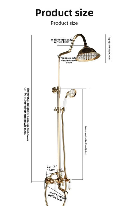 Vintage French Style Dual Handle Tub Faucet Shower