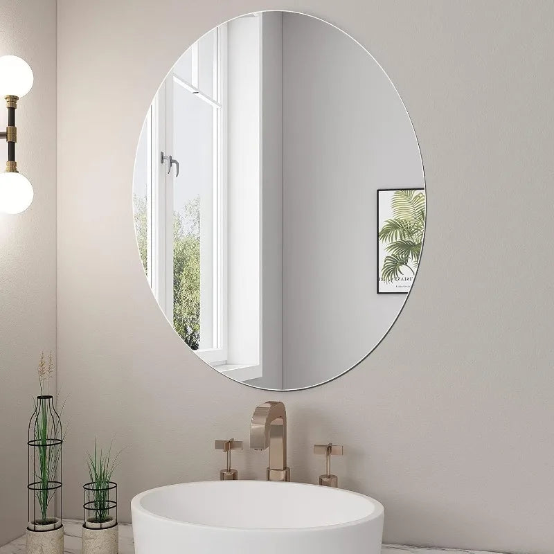 Shatterproof Oval Wall Mirror Acrylic Bathroom Unbreakable