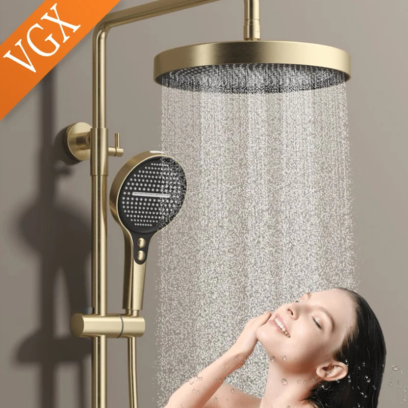 Vgx Gold Shower System Bathroom Shower Faucet 3-Way