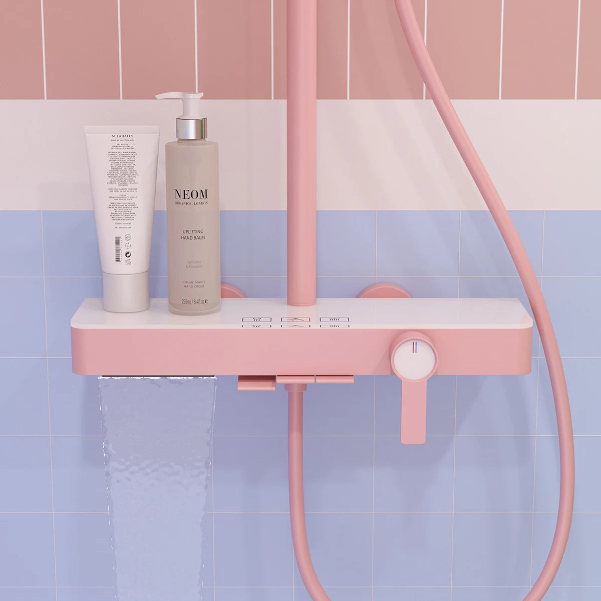 Pink Waterfall Piano Bathroom Shower 12 Inch Rainfall
